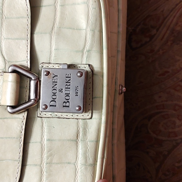 GUC Dooney and Burke pale green croc-embossed leather. Silver hardware. - Picture 7 of 16